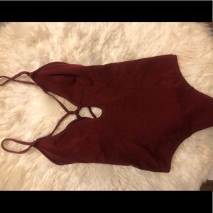 Burgundy bodysuit